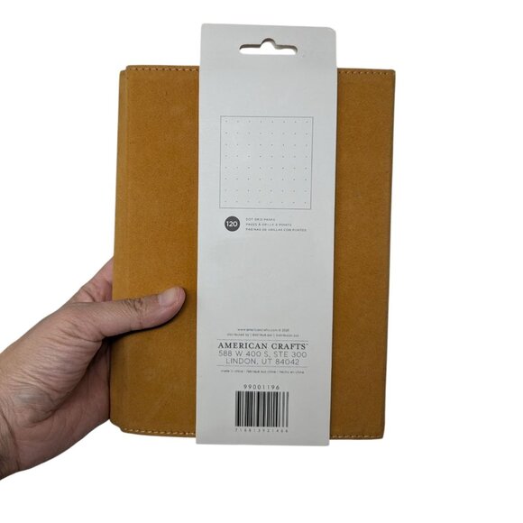 AC Point Planner Saddle Brown Suede Leatherette Snap Button Dot Grid -120 Sheets - Picture 6 of 7
